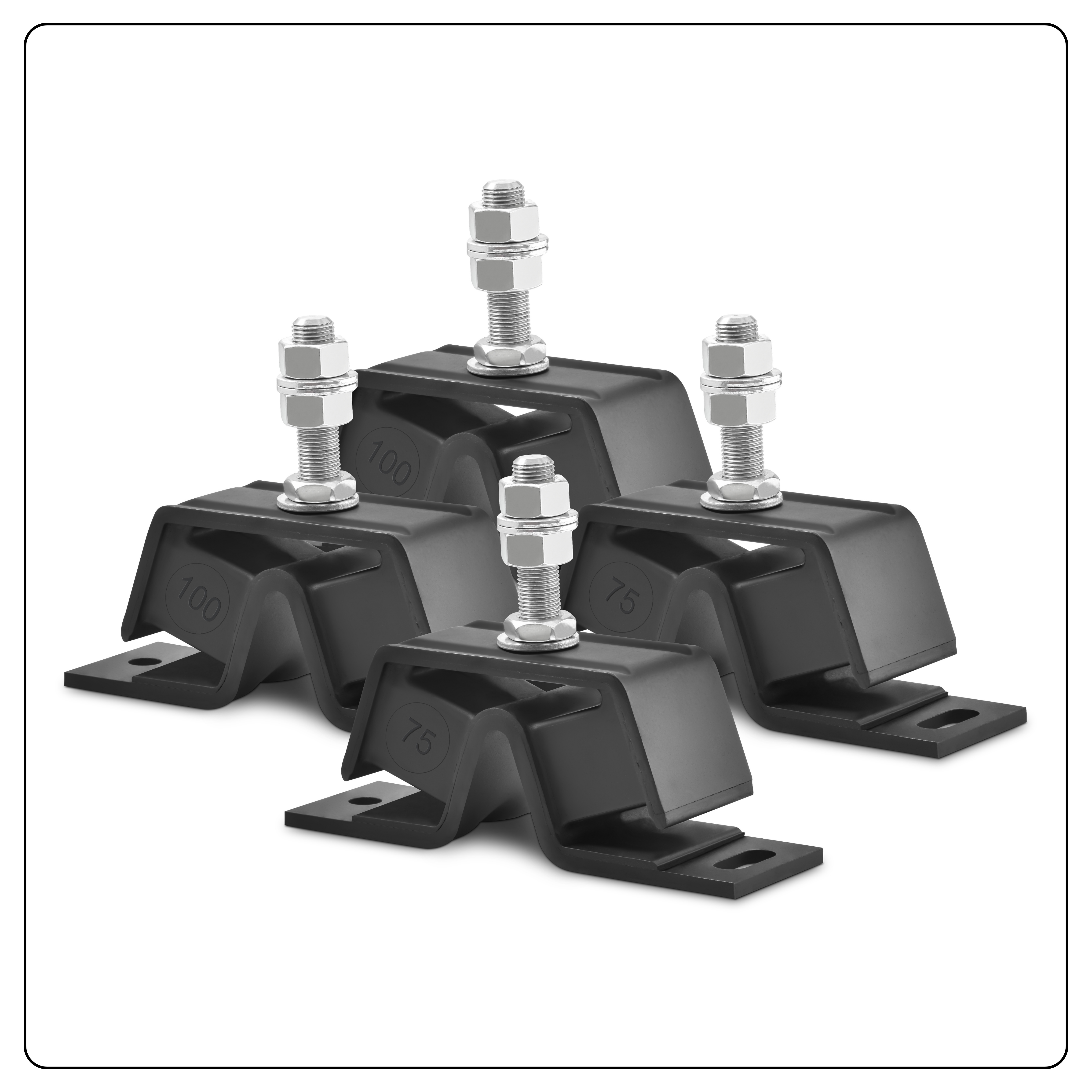 4x Stainless Steel Marine Engine Motor Mounts - Replaces Yanmar 121370-08351