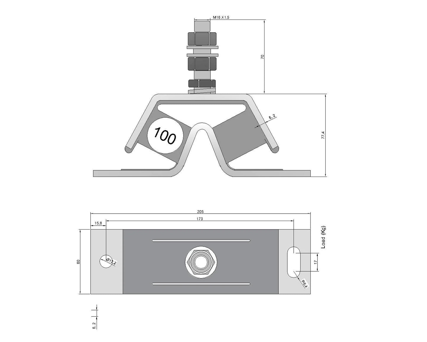 Yanmar Motorhalterung Ersatz #100 3YM-3GM-3JH-3FM 128270-08341