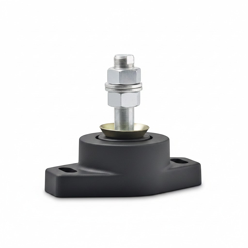 Novibrasyon Marin MT3 black rubber marine engine mount with metal bolt and nuts, 550KG capacity.