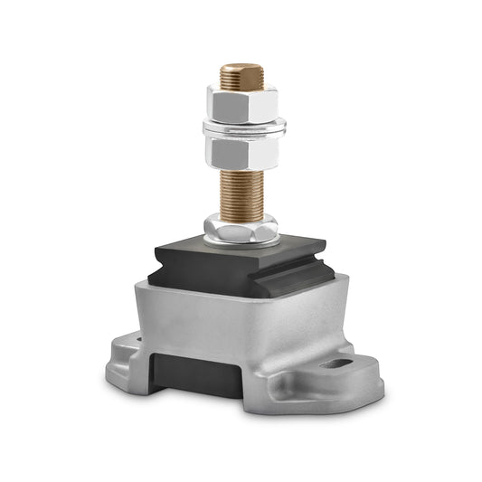 Novibrasyon Marin Novibrasyon 500 marine engine mount with silver metal base, black rubber isolator, and threaded stud with nuts.