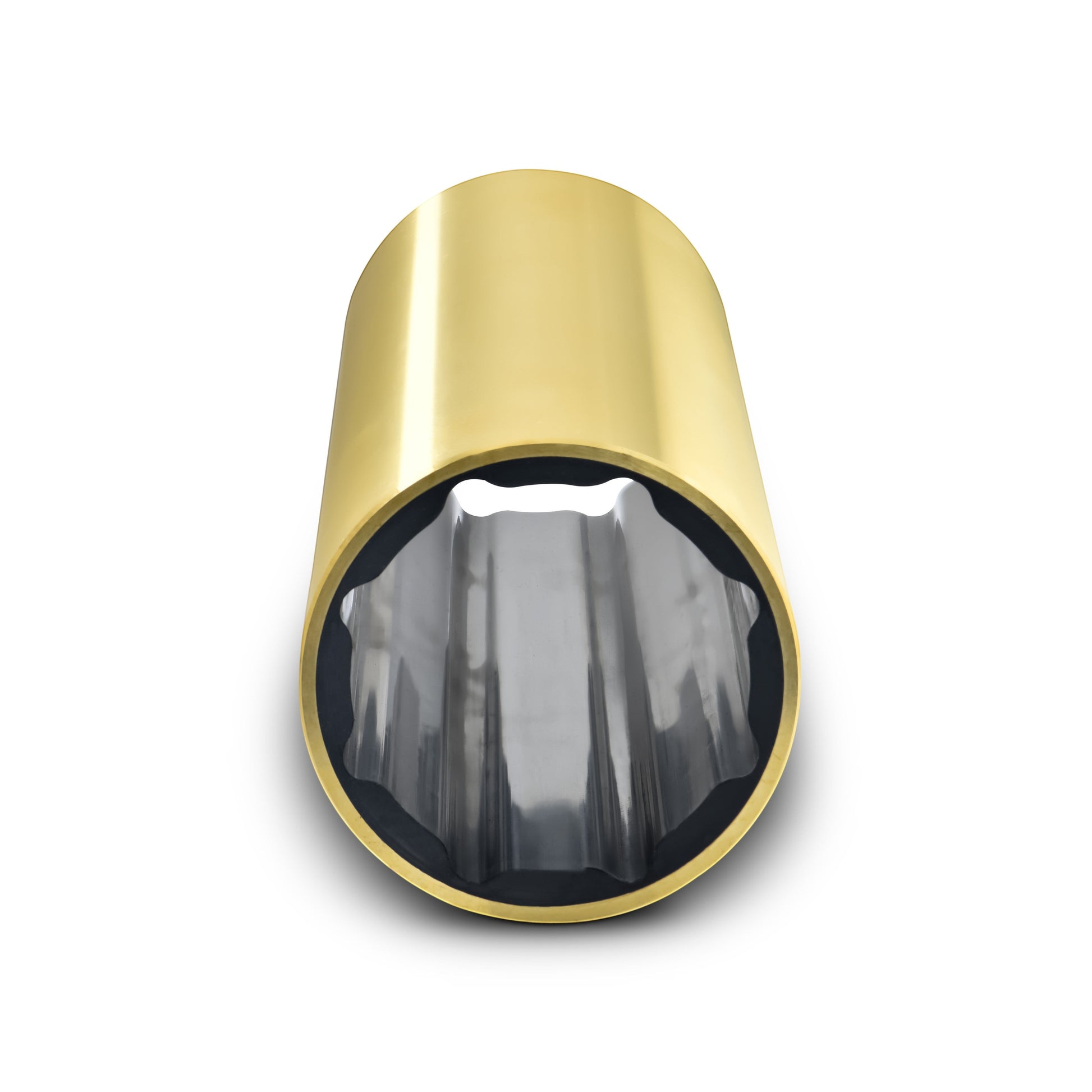 Novibrasyon Marin bronze shaft bearing, 50 x 2-5/8'' x 180 mm, marine-grade bronze with fluted interior for reduced friction.