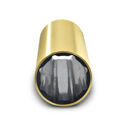 Novibrasyon Marin bronze shaft bearing, cylindrical, gold exterior, fluted interior, marine grade bronze, 2-3/4 x 3-1/2 x 11 inch