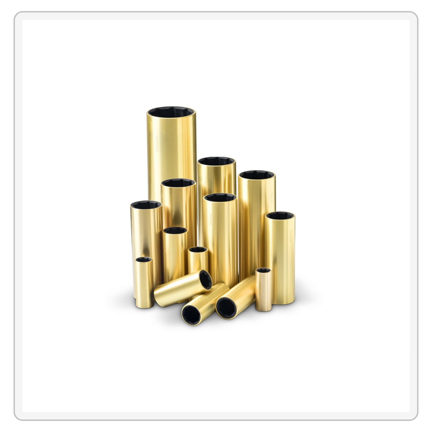 Novibrasyon Marin bronze shaft bearings in various sizes, made of durable marine-grade bronze for maritime applications.