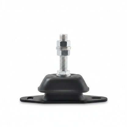 Novibrasyon Marin black rubber marine engine mount with metal studs and nuts, 300KG capacity, 16mm stud.