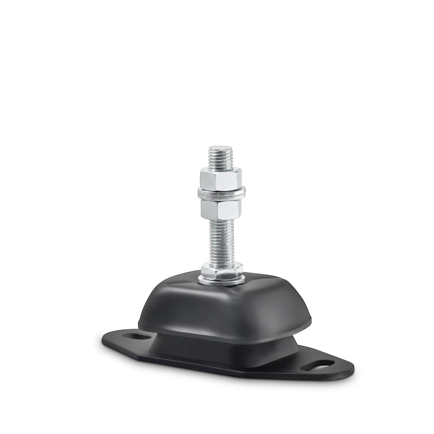Novibrasyon Marin black rubber marine engine mount with 300KG capacity and threaded stud.