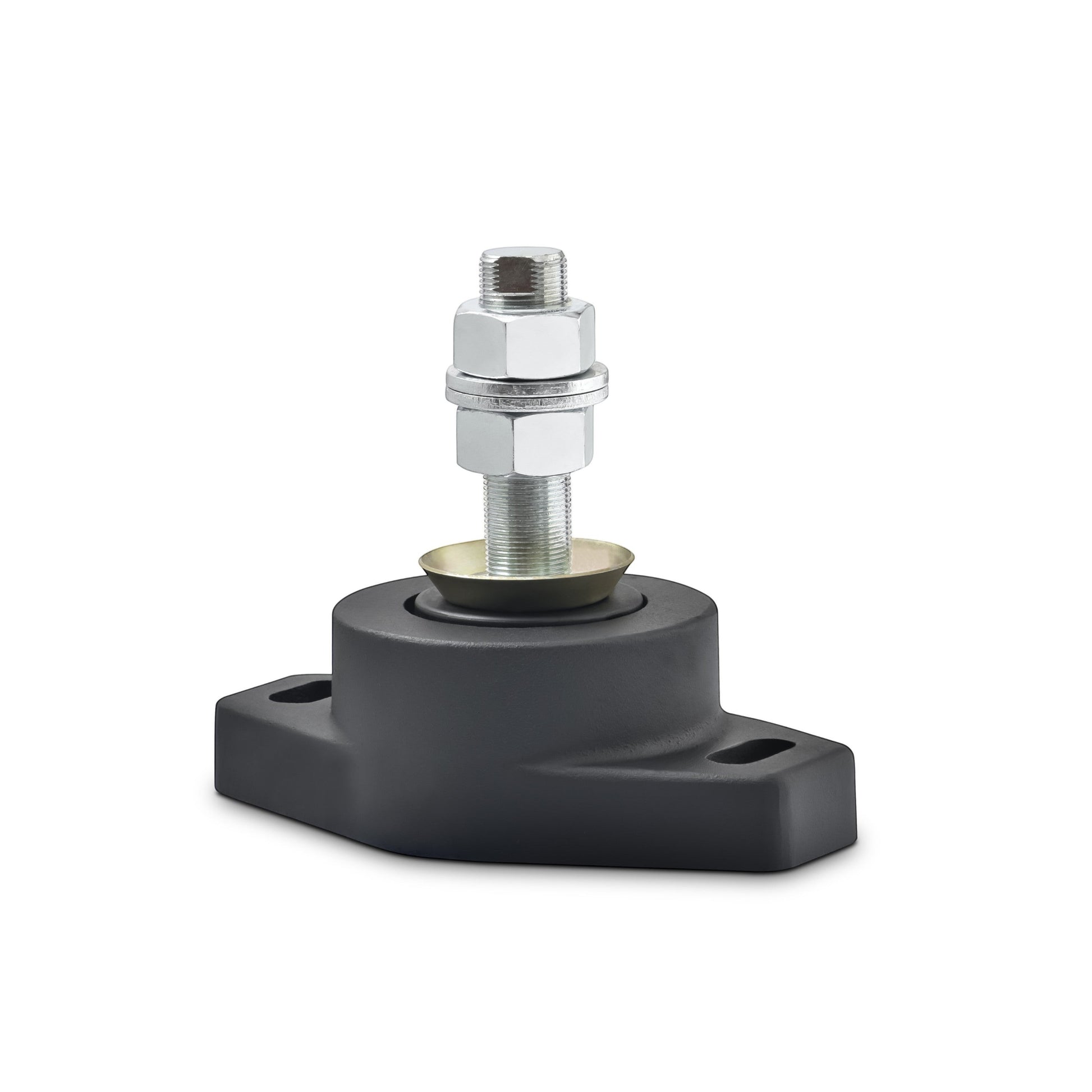 Novibrasyon Marin MT3 black rubber marine engine mount with metal bolt and nuts, 550KG capacity.