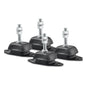 Novibrasyon Marin set of 4 black rubber marine engine mounts with metal studs and nuts, 300KG capacity.