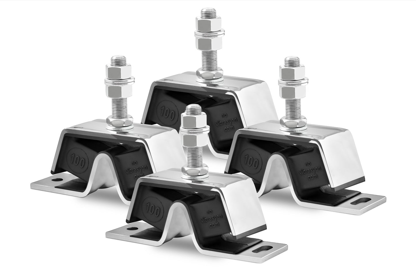 Novibrasyon Marin stainless steel engine mount set for Yanmar 2GM-3GM-3HM engines. Features corrosion-proof design and vibration absorption.