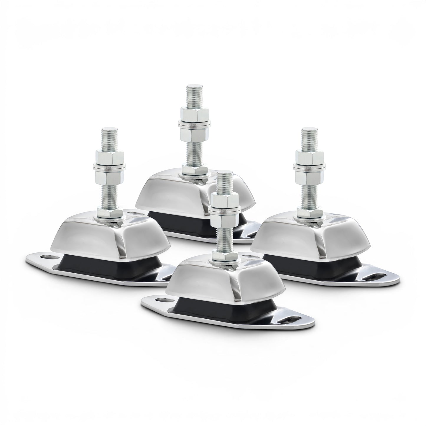 Novibrasyon Marin stainless steel marine engine mounts (set of 4) with 300KG load capacity and 65 shore hardness.