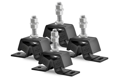 Novibrasyon Marin set of 4 black rubber and metal engine mounts for Yanmar 1GM, two #50 and two #70