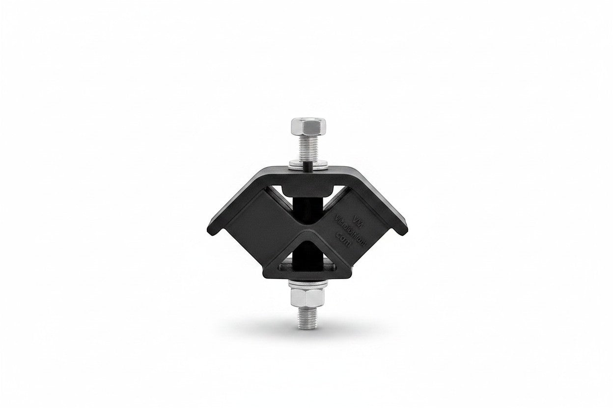Novibrasyon Marin black rubber engine mount for Yanmar 1GM10 saildrive, reducing vibration and noise.