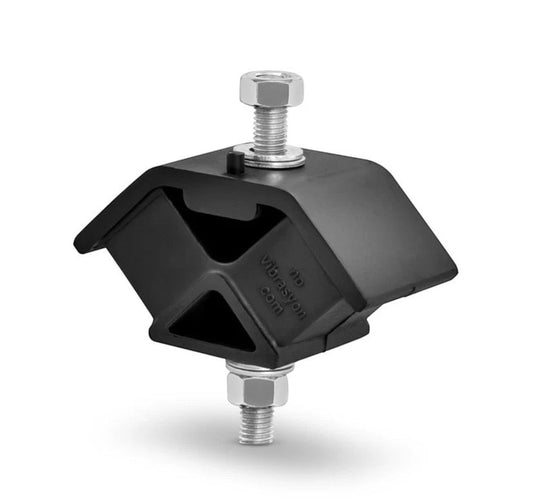 Novibrasyon Marin black rubber and galvanized steel saildrive motor mount for Yanmar 4JH3E/4JH4E engines, part 196440-02380.