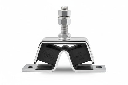 Novibrasyon 100 Stainless marine engine mount for Yanmar engines. Features stainless steel construction and rubber vibration dampening.