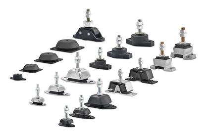 Novibrasyon Marin Yanmar Saildrive motor mounts: galvanized steel and rubber vibration dampeners for SD20, SD25, SD30.