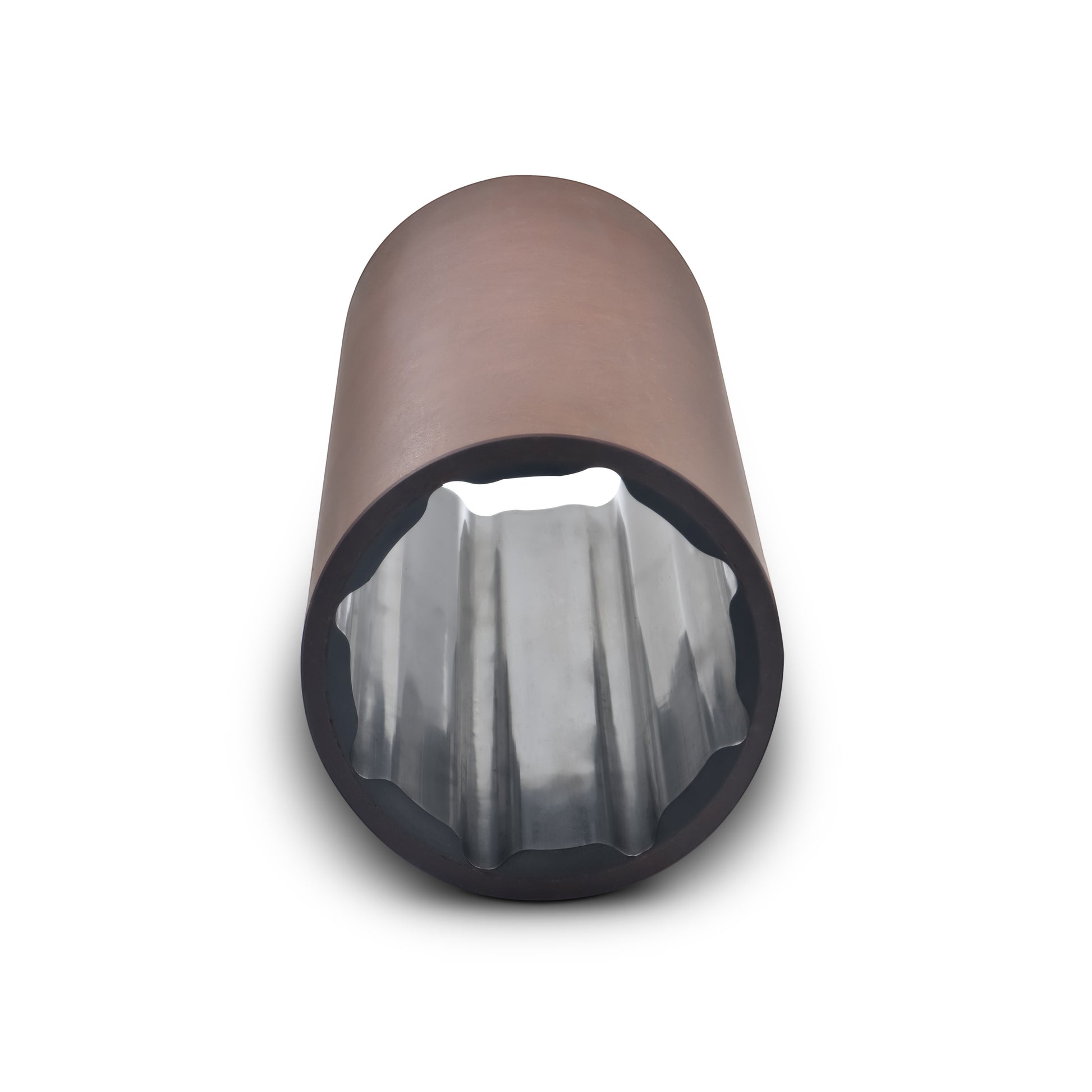 Novibrasyon Marine brown fiber shaft bearing with fluted interior, 40 x 60 x 160 dimensions.